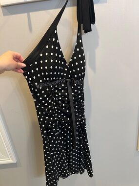 Taboo Black Dress with White Polka Dot Pattern